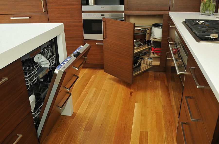 Beat those hard angles with smart kitchen pullout drawers