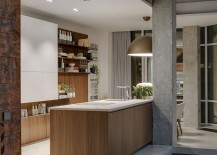 Beautiful-kitchen-design-with-large-industrial-lighting-and-floating-wooden-shelves-217x155