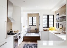 Black-and-white-kilim-rug-in-a-modern-kitchen-217x155