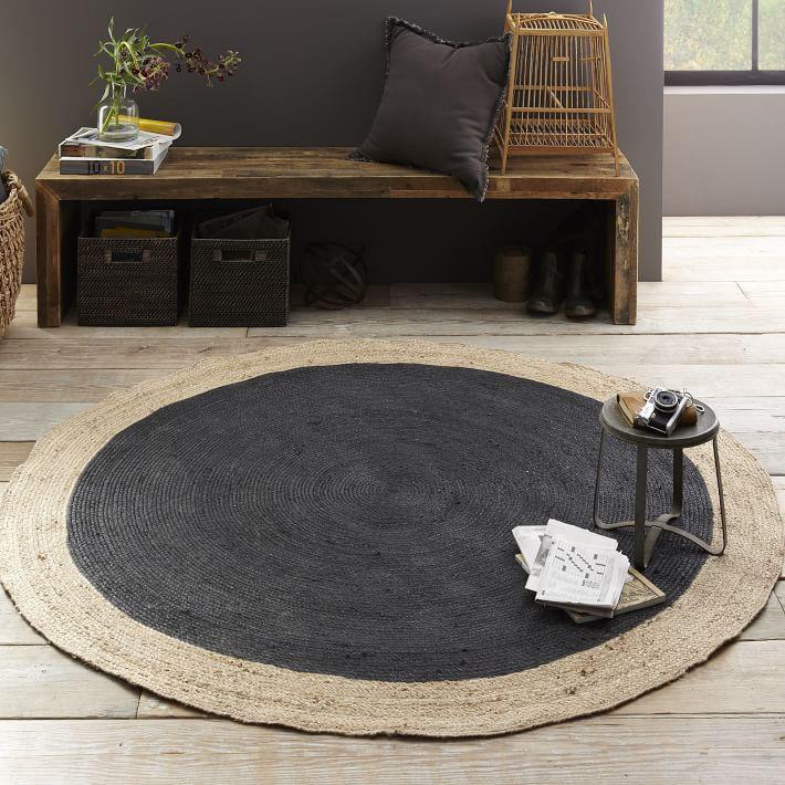 Black jute rug from West Elm