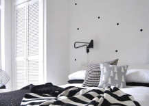 Black-polka-dot-wall-decals-combined-with-other-bedding-patterns-217x155