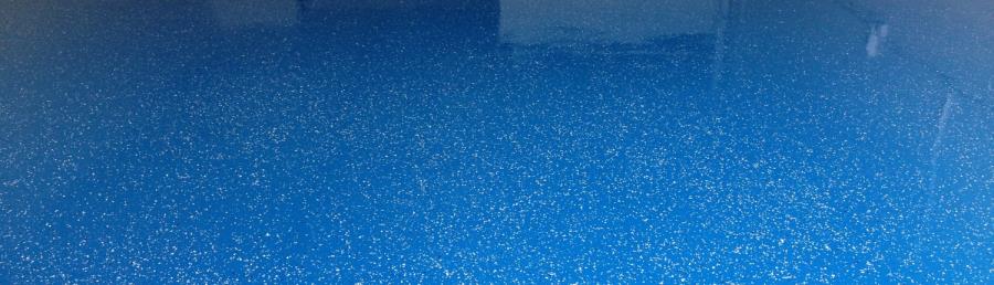 Blue epoxy garage floor