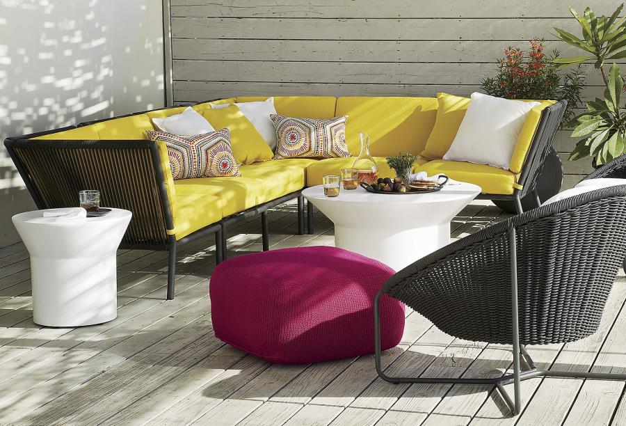 yellow patio set