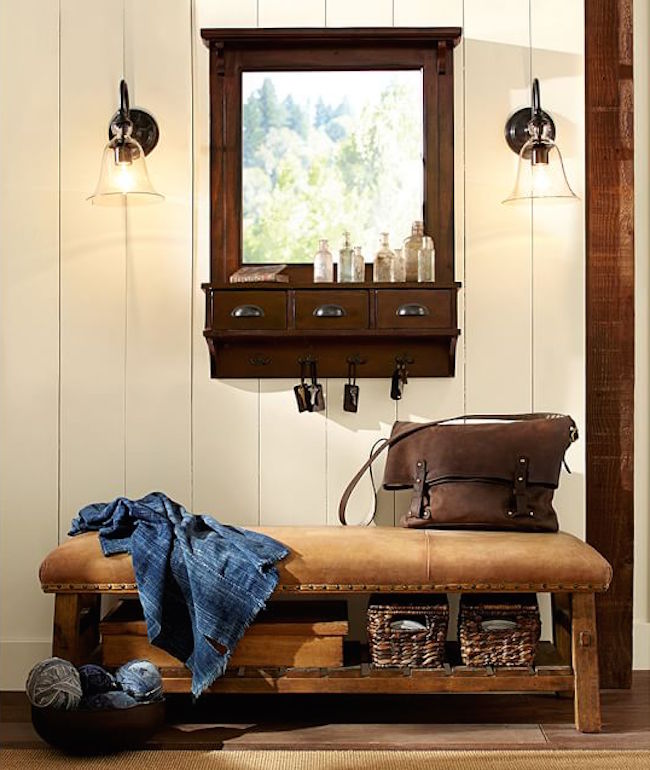 Caden leather bench