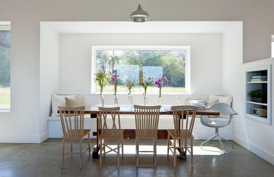 Classic trestle table in a modern dining room