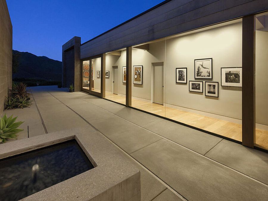 Cleverly designed home offers courtyards and walkways that protect it from high winds