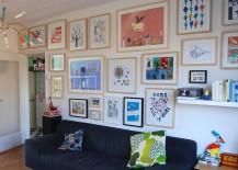 Colorful gallery wall for the eclectic living room [From: Ninainvorm]