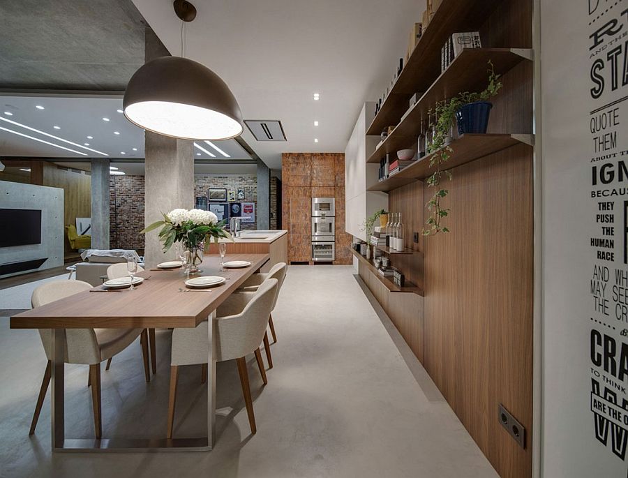 Combining the kitchen and dining space with effortless ease