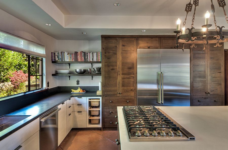 Contemporary kitchen with a hint of woodsy, rustic charm [Design: Leo Claudio Cabinets]