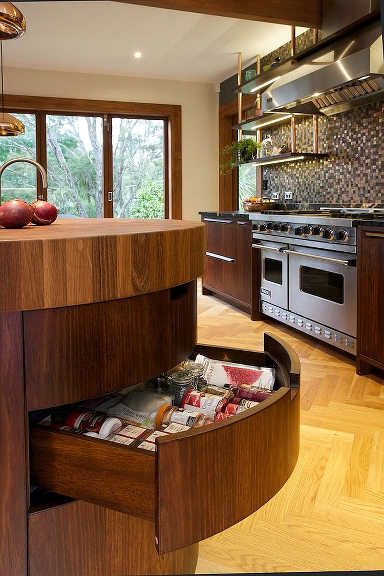 Curved drawers work well in corners as well [Design: Natalie Du Bois]