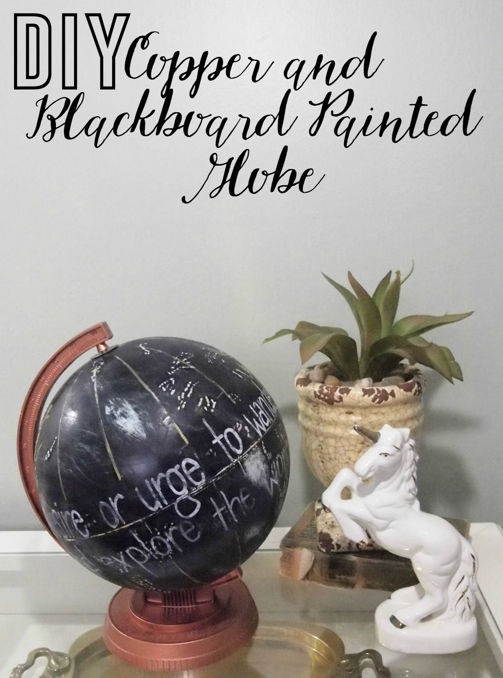 Copper and Blackboard Painted Globe