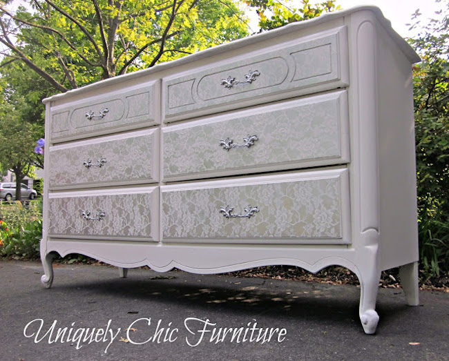 Dresser with lace pattern