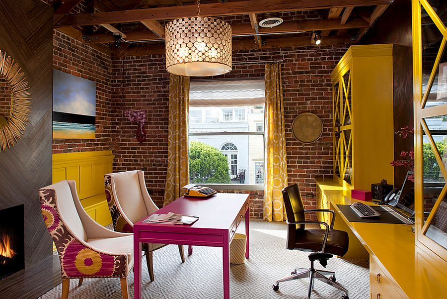 Eclectic home office with plenty of color [Design: Artistic Designs for Living]
