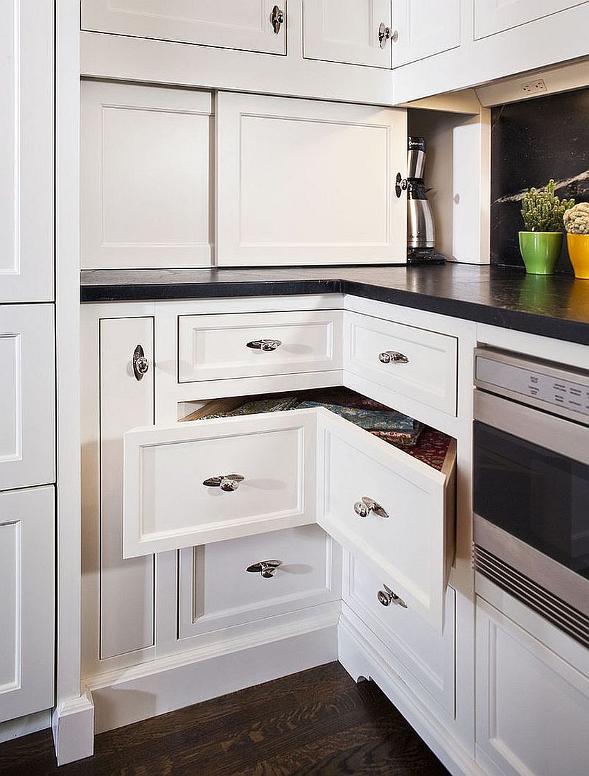 Expand your kitchen storage with stylish corner drawers [Design: The Woodshop of Avon]