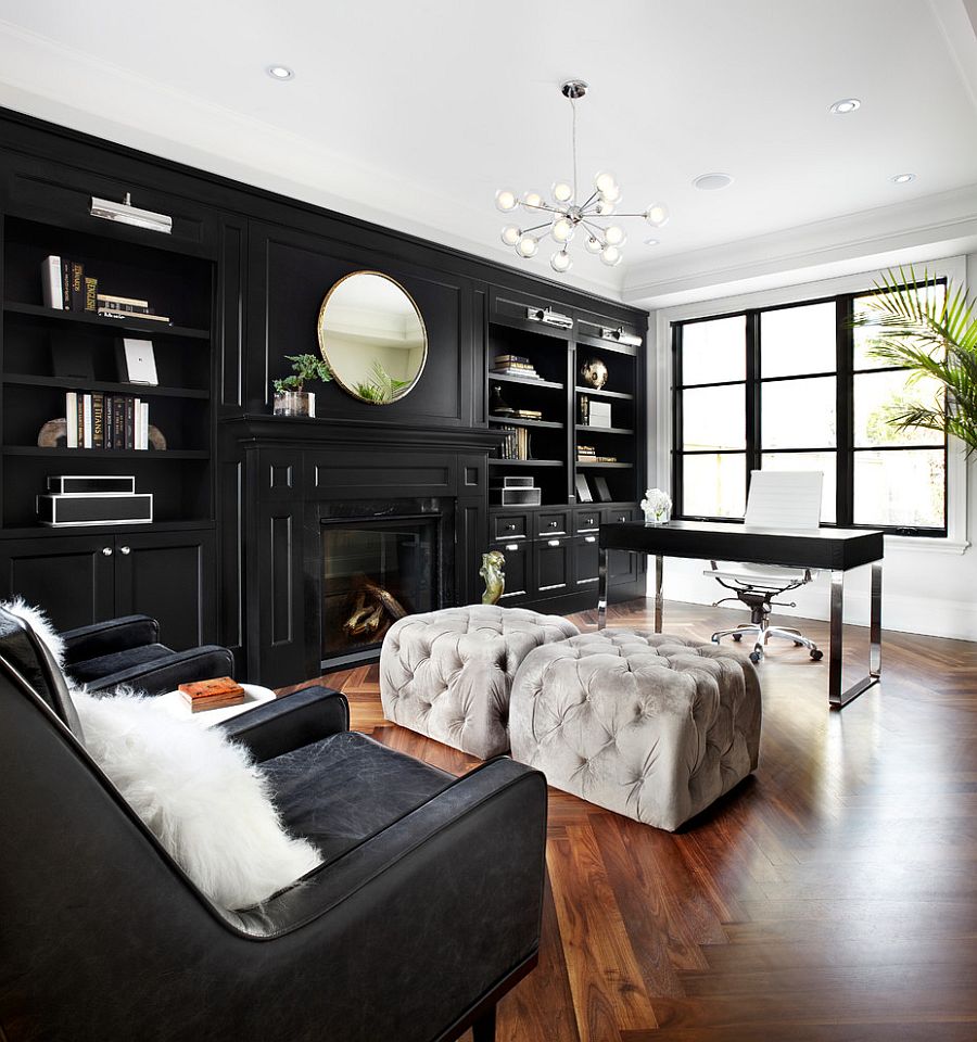 Exquisite use of black in the home office [Design: Better Interior Design Firm]