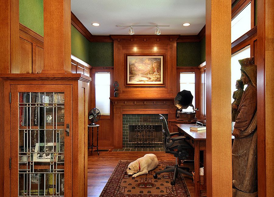 Fabulous craftsman style home office brings back a bygone era [Design: Brooke B. Sammons]