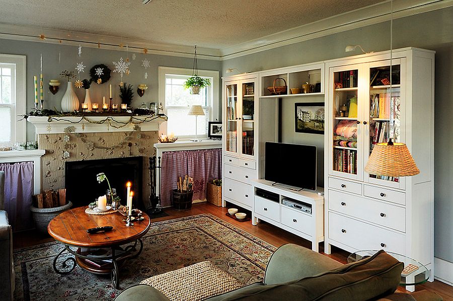 Fireplace brings festivity to the dreamy living room [From: Julie Smith]