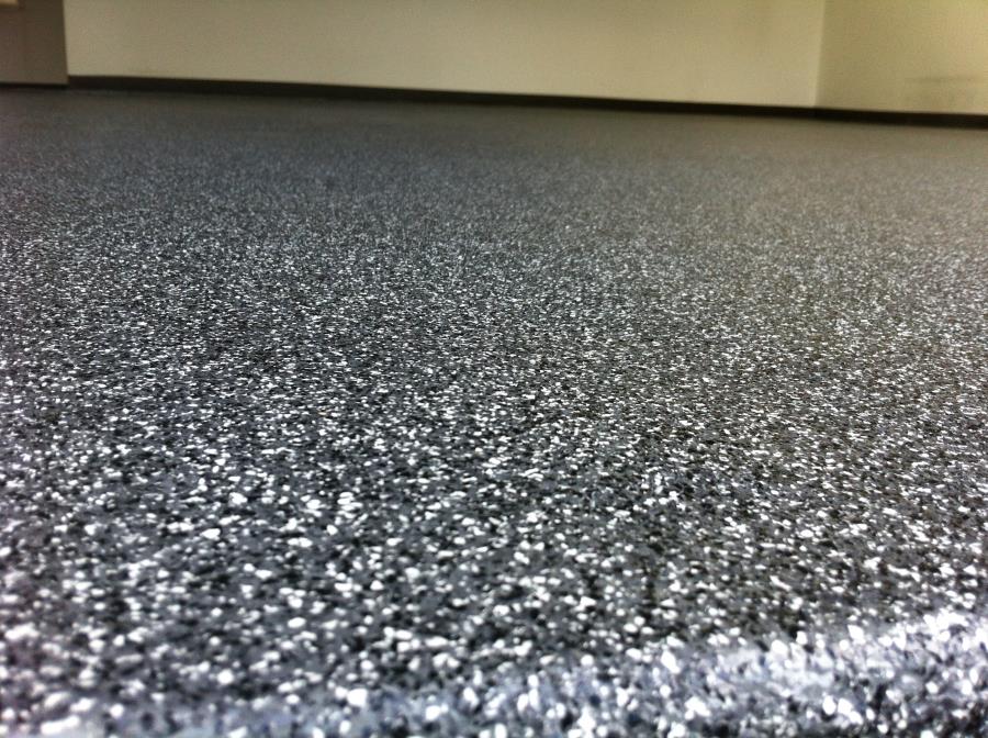 Grey epoxy garage flooring