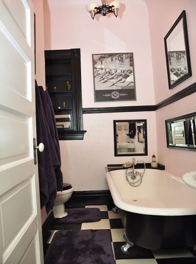 light pink bathroom walls