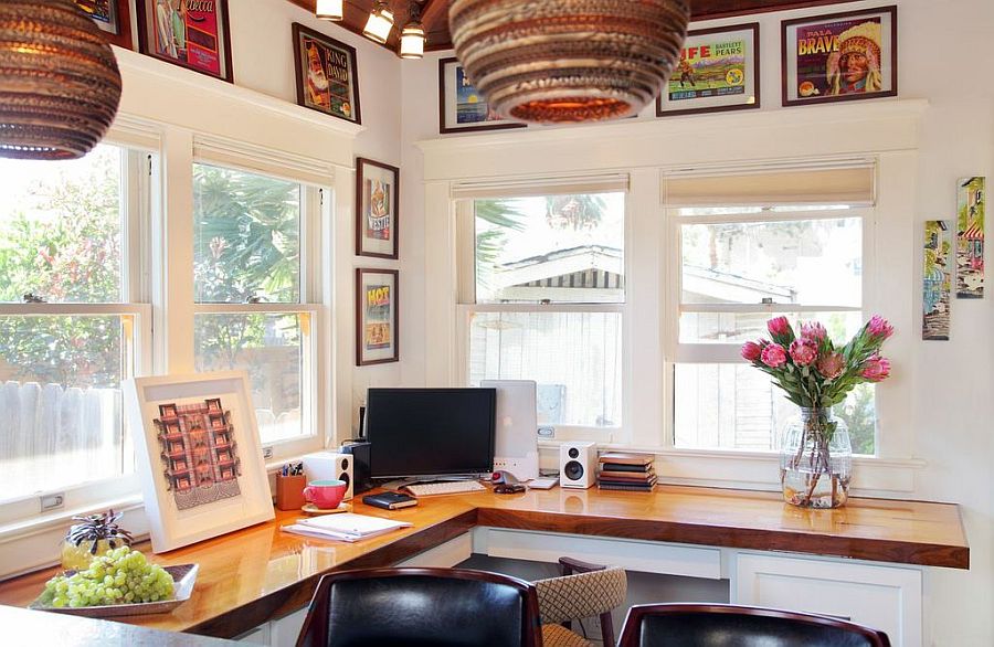 Lovely home office with smart organization and plenty of natural ventilation