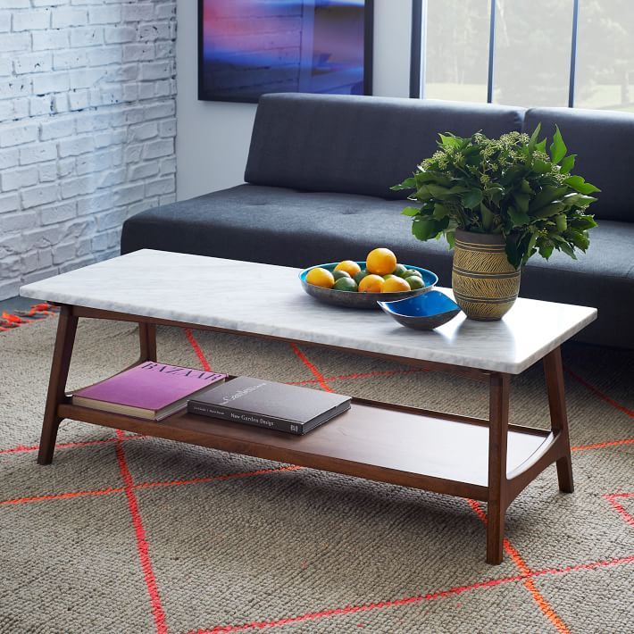 Marble rectangular coffee table from West Elm