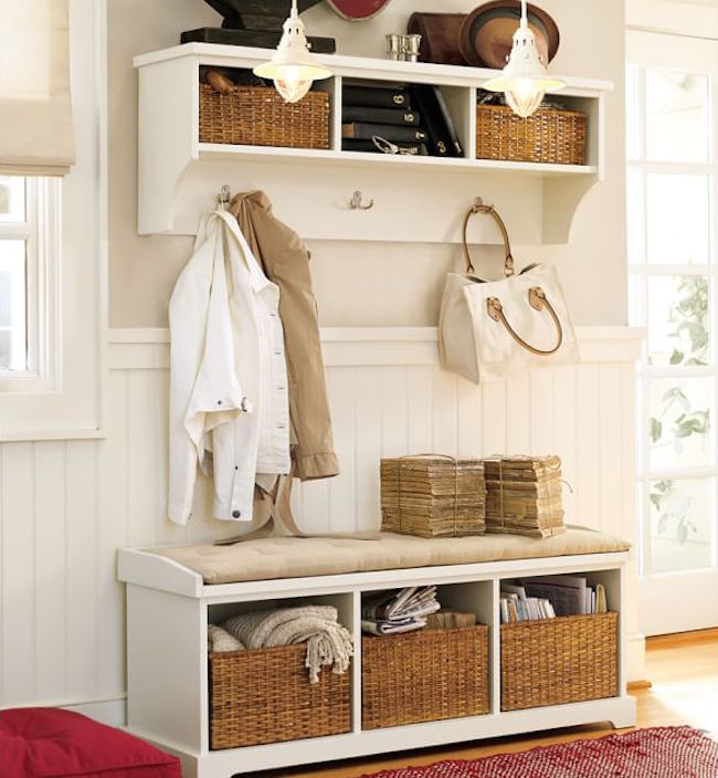 Matching Samantha bench and shelf in antique white