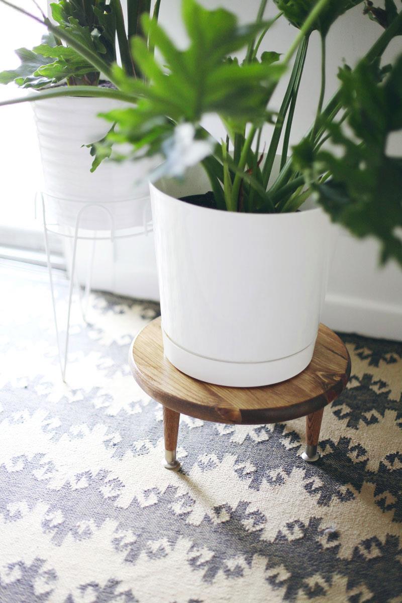 Midcentury-style plant stand from A Beautiful Mess