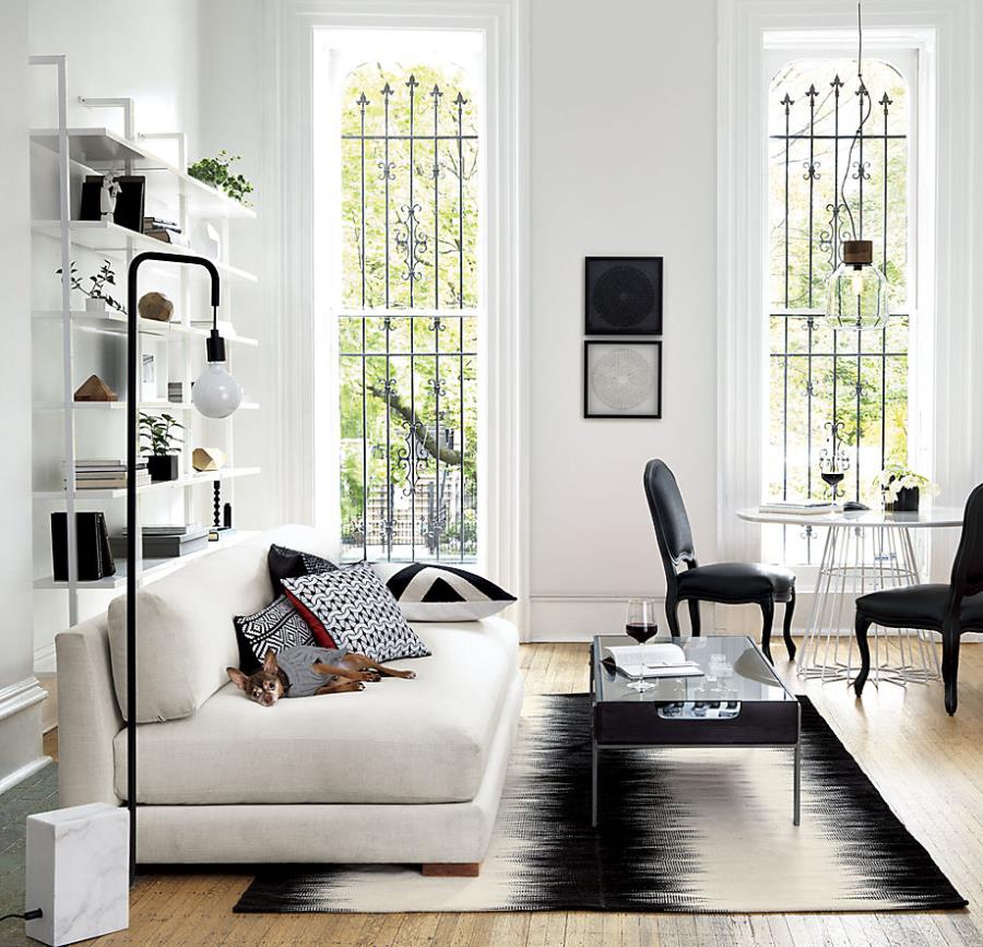 Modern black and white rug from CB2