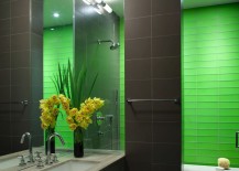 Modern-shower-with-bright-green-tile-217x155