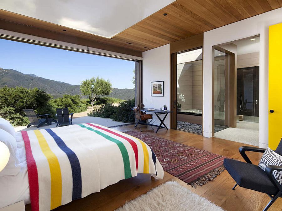 Nature and Toro Canyon become an integral part of this luxurious bedroom!