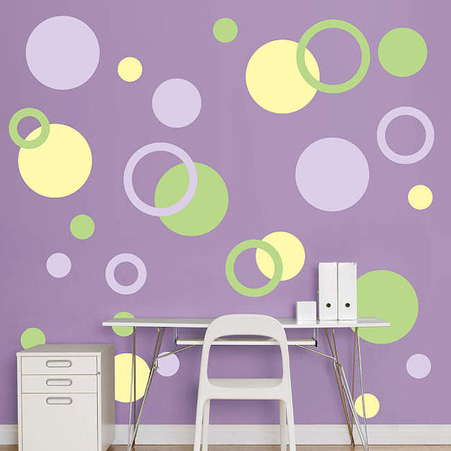 Polka dot wall decals in more colors