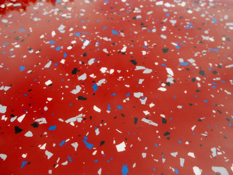 Red epoxy garage floor