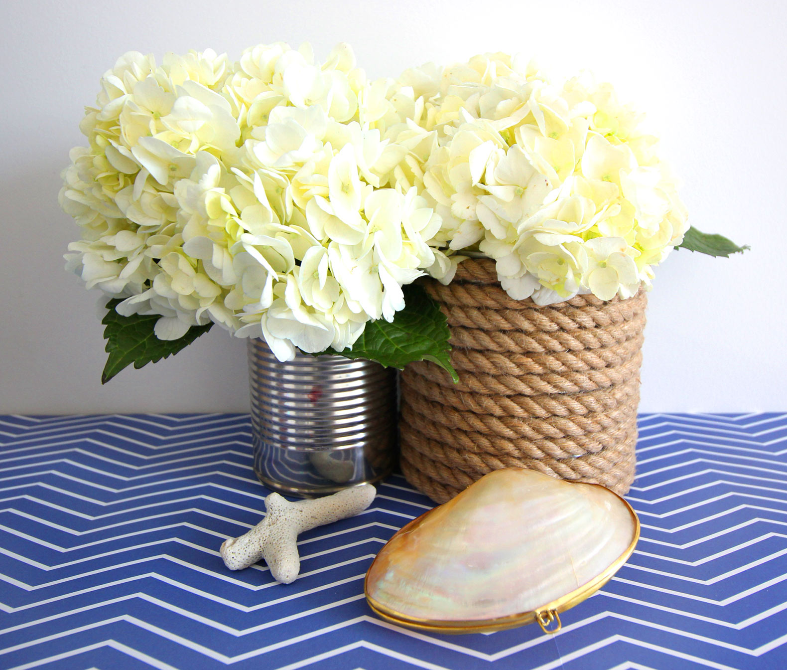 Rope Wrapped Vases DIY Nautical