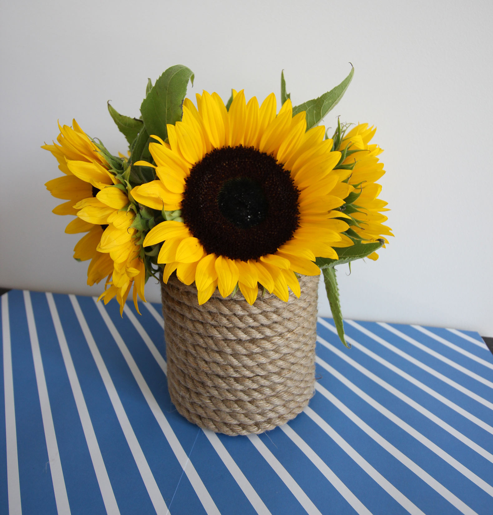 Rope Wrapped Vases DIY Sunflower