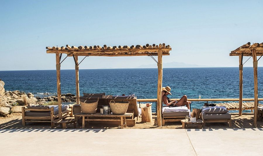 Scorpios sits proudly on the southern part of fabulous Greek island Mykonos