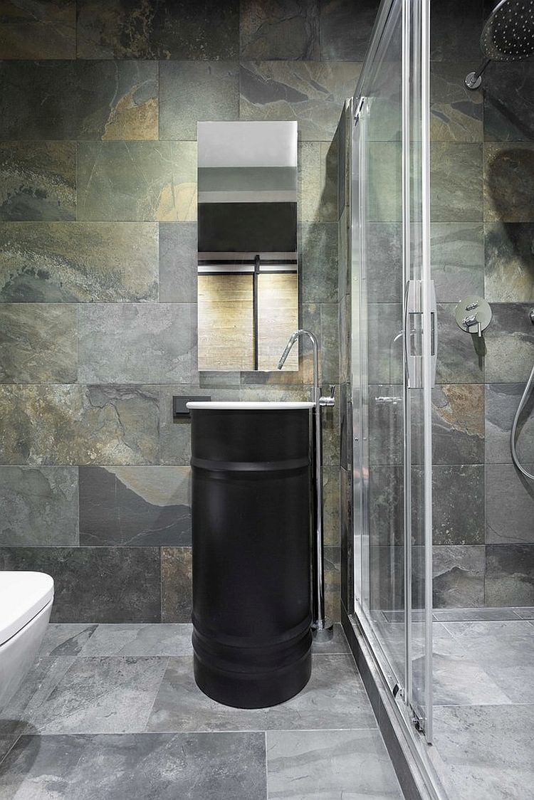 Sleek and stunning contemporary bathroom design in stone