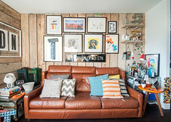 small eclectic rental living room