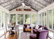 Snazzy-ceiling-for-the-contemporary-sunroom-and-decor-in-purple-217x155
