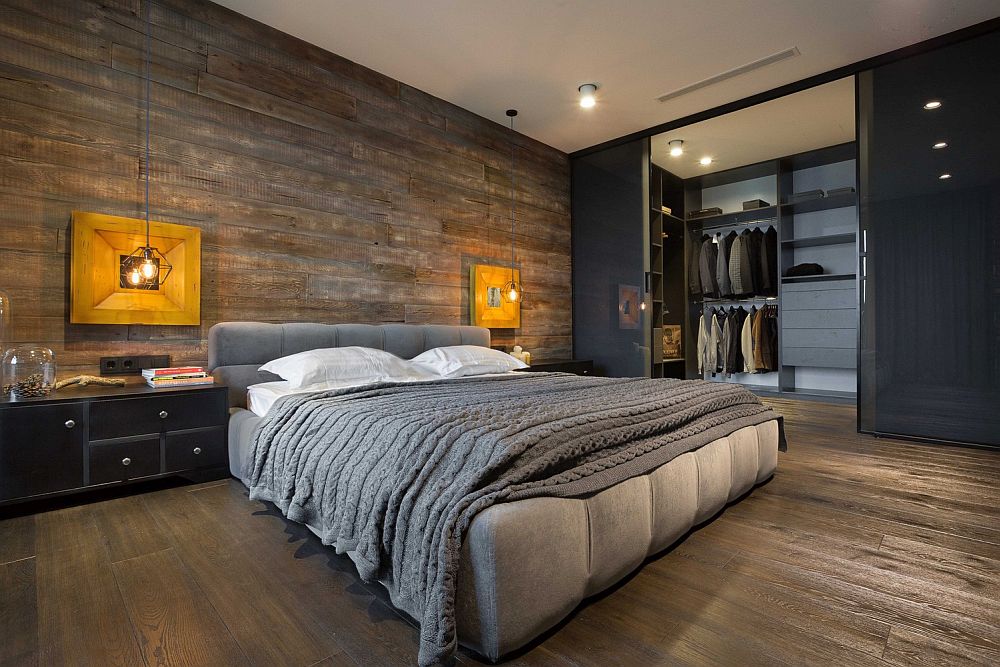 Spacious walk-in closet for the loft bedroom