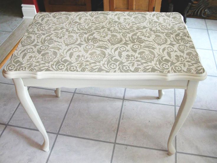 Tabletop with lace stencil design