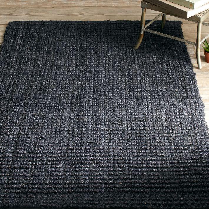 Textured black jute rug from West Elm