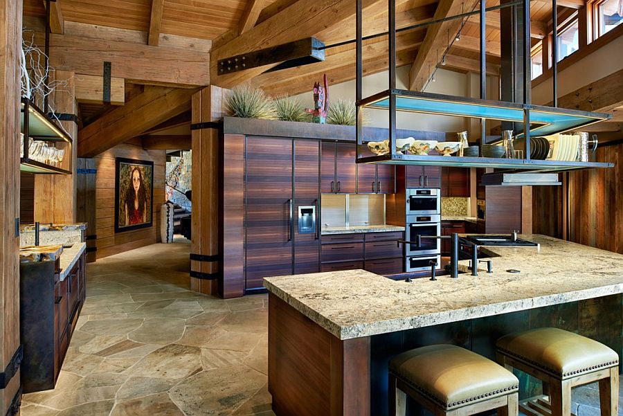 Traditional kitchen with modern storage and cabinets