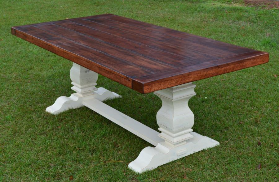 Elegant wood trestle desk legs