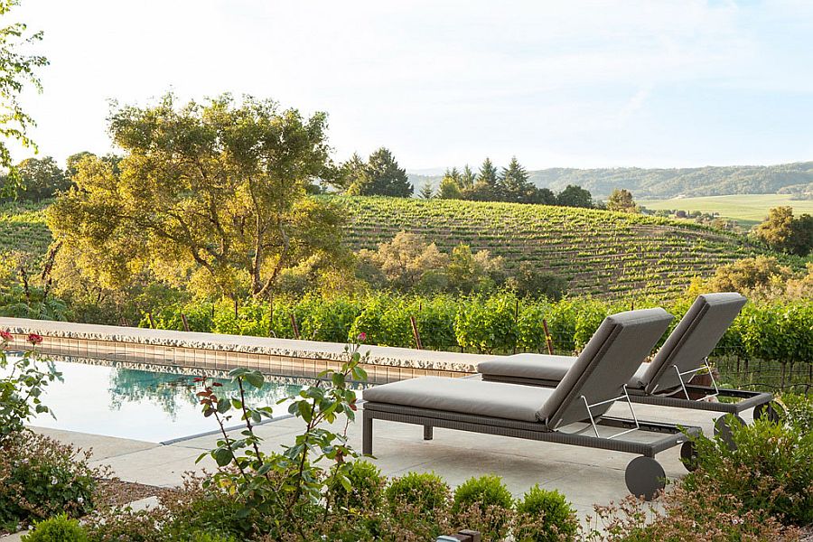 View of the lovely landscape from the ranch home's pool area