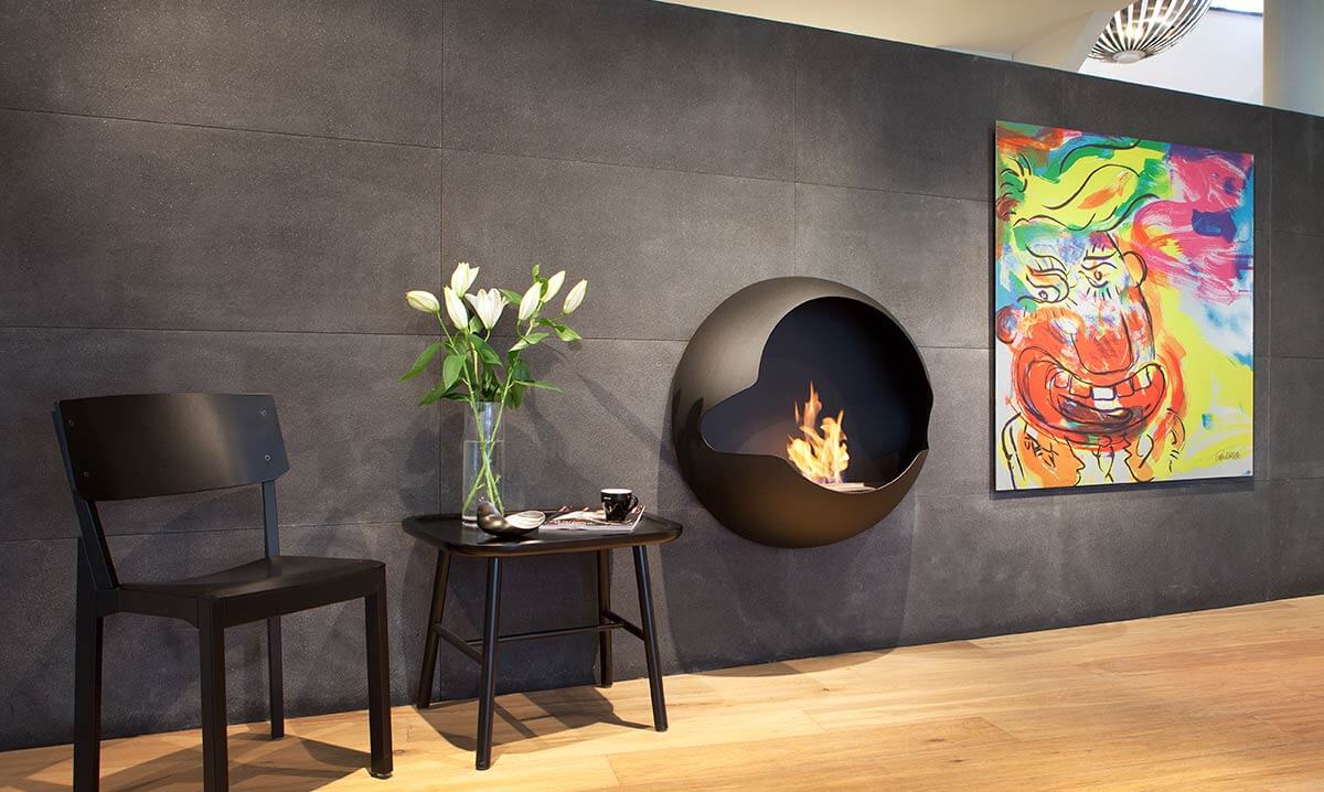 Wall mounted fireplace from Vauni