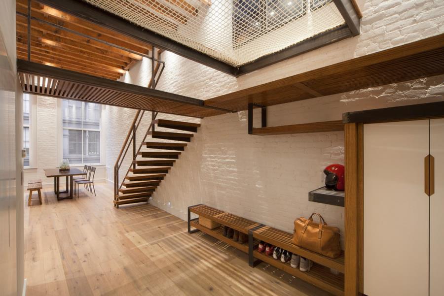 White brick wall in a SoHo loft