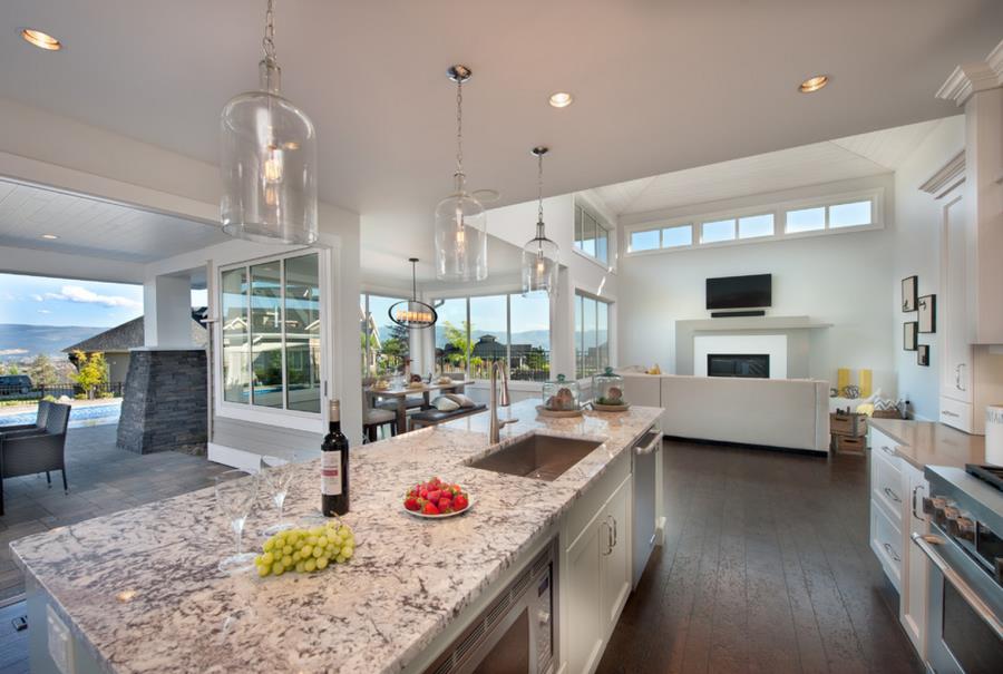 White granite in a bright modern home