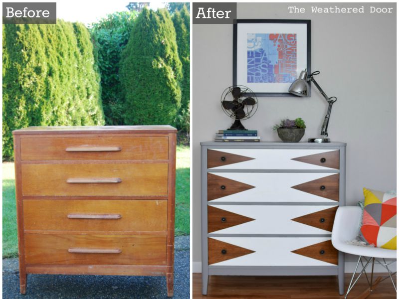 Mod Triangle Dresser - Before and After