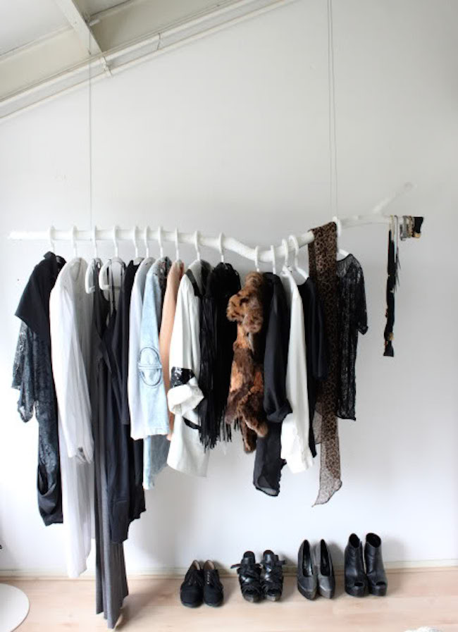 Hanging Copper Pipe Clothing Rack DIY - A Beautiful Mess