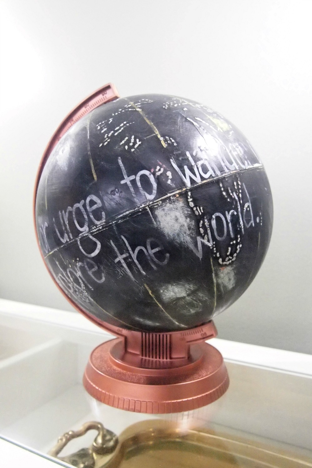 Painted Globe in copper and black
